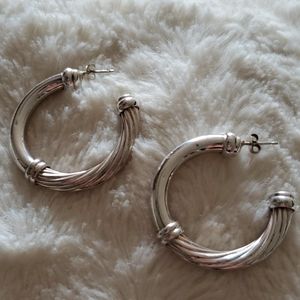 Large Sterling Silver Hoop Earrings